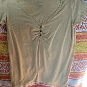 American Eagle Outfitters Tan Striped Top
